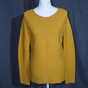 Tom Tailor Mustard Yellow Ribbed Crew Neck Sweater - Women's Size Large
